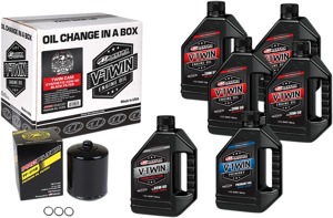 V-Twin Oil Change Kit Synthetic w/ Black Filter Twin Cam