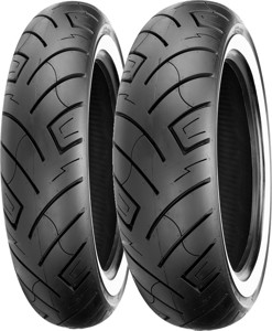 130/90B16 73H Front & MU85B16 77H Rear 777 White Wall Reinforced Tires Set