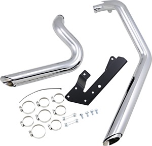 Shortshots Staggered Chrome Full Exhaust - For 04-13 Harley Sportster