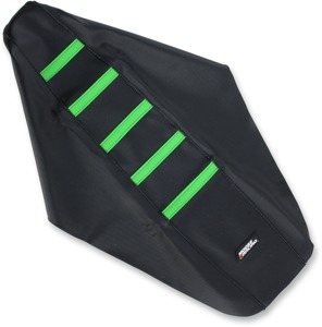 Black/Green Ribbed Seat Cover - For 17-20 Kawasaki KX250F