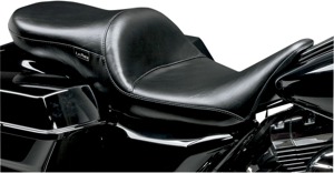 Maverick Smooth Vinyl 2-Up Seat Black Foam - For 08-20 Harley FLH FLT