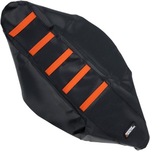 Black/Orange Ribbed Seat Cover - For 11-16 KTM SX XC