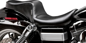 Cherokee Smooth Vinyl 2-Up Seat - Black - For 96-03 Harley FXDWG