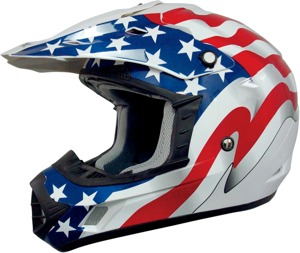 FX-17 Flag Full Face Offroad Helmet Red/White/Blue X-Large