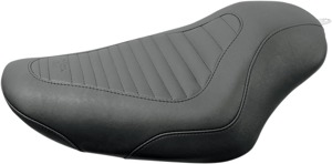 Tripper Ribbed Synthetic Leather Solo Seat - Black - For 04-20 Harley XL XR