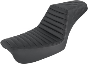 Step-Up Tuck and Roll 2-Up Seat - Black - For 04-05 Harley FXD