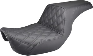 Step-Up Front Lattice Stitch 2-Up Seat Black Gel - For 06-17 Dyna