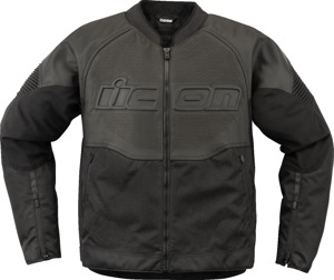 ICON Overlord3 Leather Jacket Black Men's S - Men's black leather sport jacket