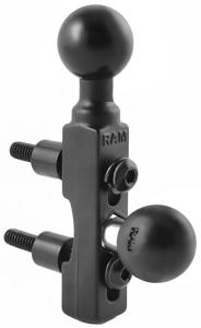 Ram Base - Black Brake / Clutch Resevoir Base with Two 1" Balls