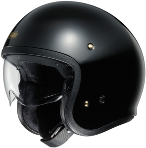 J-O Solid Black 3/4 Open-Face Motorcycle Helmet X-Small