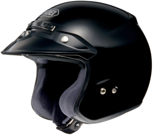 RJ Platinum R Solid Black 3/4 Open-Face Motorcycle Helmet 2X-Large