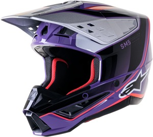 Alpinestars S-M5 Sail Helmet Violet/Black/Silver XS - Lightweight helmet For off-road riders