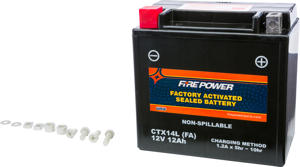 Factory Activated Sealed Battery - Replaces YTX14L-BS