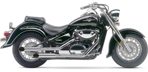 Classic Slash Cut Chrome Full Exhaust - For 01-08 C/M50 Blvd & 800 Volusia