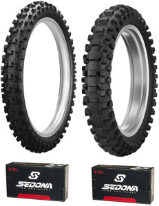 MX3S 80/100-21 & MX33 100/90-19 Tire Kit - w/ HD Sedona Tubes