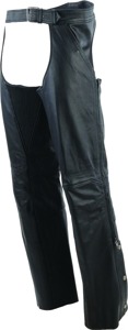 River Road Plains Leather Chaps Black - Large