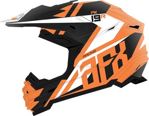 FX-19R Racing Full Face Offroad Helmet Matte Orange/White Small