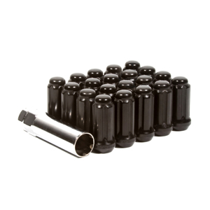 Lug Nut Kit - Spline - 12x1.25 - 5 Lug Kit - Black (fits Subaru)