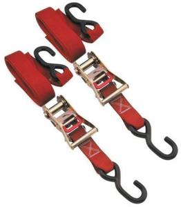 BikeMaster 2x84in Ratchet Tiedown Pair - Red