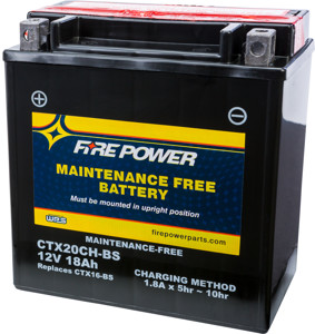 Maintenance Free Sealed Battery - Replaces YTX20CH-BS