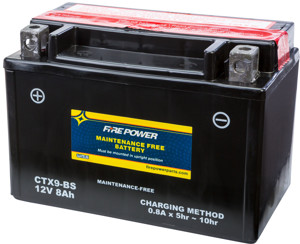 Maintenance Free Sealed Battery - Replaces YTX9-BS