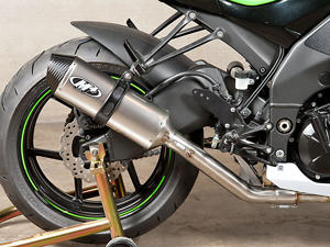 Race Mount Titanium Full Exhaust w/ Stainless Tubing - For 08-10 Kawasaki ZX10R