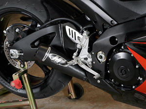 Black GP Full Exhaust w/ Stainless Tubing - For 07-08 Suzuki GSXR1000