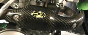 Carbon Fiber Header Heat Shield - For 16-18 Kawasaki KX450F