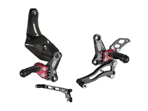 Adjustable Rearsets w/ Carbon Fiber Exhaust Guard - For 09-16 Ducati Streetfighter 848/1098