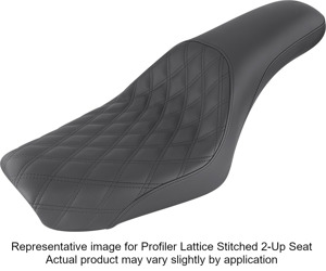 Profiler Lattice Stitched 2-Up Seat - Black - For 18-20 Harley FXFB/S