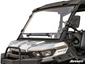 Scratch-Resistant Flip-Vented Full Windshield - For 16-21 Can-Am Defender