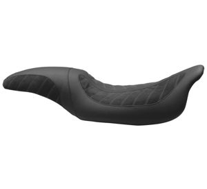 Fred Kodling Alcantara Black 2-Up Seat - For 08-20 Harley FLH FLTR