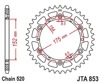 Black Aluminum Rear Sprocket - 44 Teeth 520 Pitch