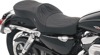 Low-Profile Flame Stitched 2-Up Seat - Black - For 04-18 Harley XL