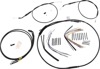 Extended Black Control Cable Kit For 14" T-Bar Handlebars - Fits 96-05 Dyna Low Rider & Super Glide