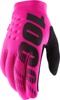 100% Men's Brisker Cold-Weather Gloves Neon Pink - Size M