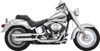 Vance & Hines HD Softail Fatboy 07-17 Twin Slash Chrome PCX Slip-On Exhaust