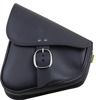 Black Leather Swingarm Bag with Black Chrome Buckle - Tri Swing Bag Black Chr Buckle