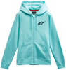 Alpinestars Women's Ageless Chest Hoodie Light Aqua/Black - Medium - Women's hoodie in Light Aqua/Black color