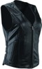 Plains Leather Vest Black Womens - Small