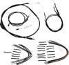 Extended Black Control Cable Kit For 10" T-Bar Handlebars - Fits 07-13 Harley Davidson Sportster Models