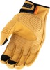 ICON Long Track CX Gloves Black/Tan Men's L - Short cuff suede riding gloves