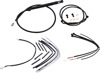 Extended Black Control Cable Kit for 14" Apehanger Bars - Fits 18-24 Harley Davidson Softail models