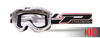 3101 White Atzaki Youth MX Goggles - Clear Lens