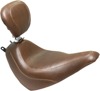 Tripper Smooth Wide Brown Solo Seat w/Backrest - For 18-19 HD FLDE FLHC