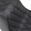 Predator Diamond Vinyl 2-Up Seat Black Foam - For 18-20 Harley FXBR