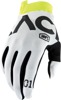 100% Men's iTrack Gloves - White, Large