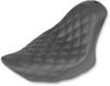 Renegade Lattice Stitched Solo Seat Black Gel - For Harley Softail