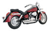 Shortshots Staggered Chrome Full Exhaust - For 04-09 Honda Shadow Aero 750