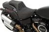 Predator Double Diamond Vinyl 2-Up Seat - Black - For 18-20 Harley FXFB